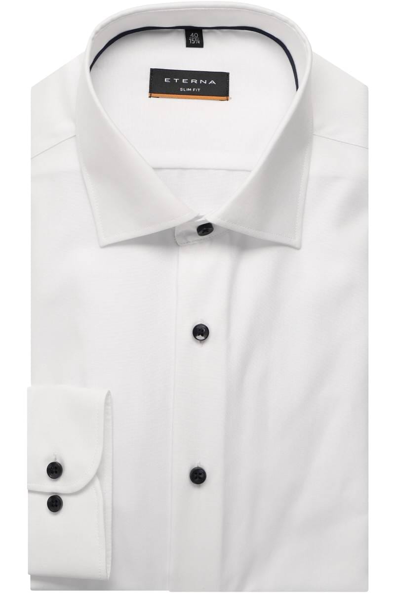 ETERNA Slim Fit Hemd weiss, Einfarbig