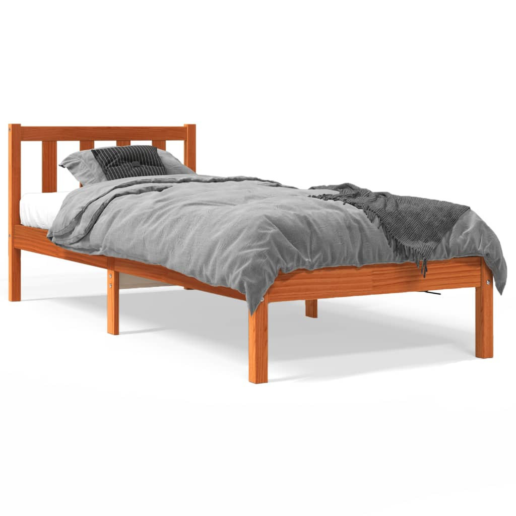 Łóżko Drewniane Rama Łóżka Sofa Brązowe Do Sypialni Pokoju 100x200 cm