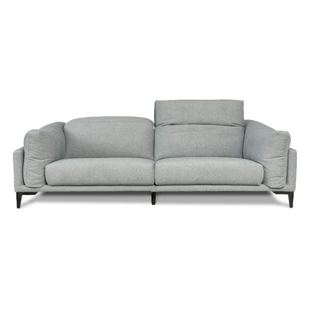 PALAZETTO - Canapé 3 places droit tissu gris clair