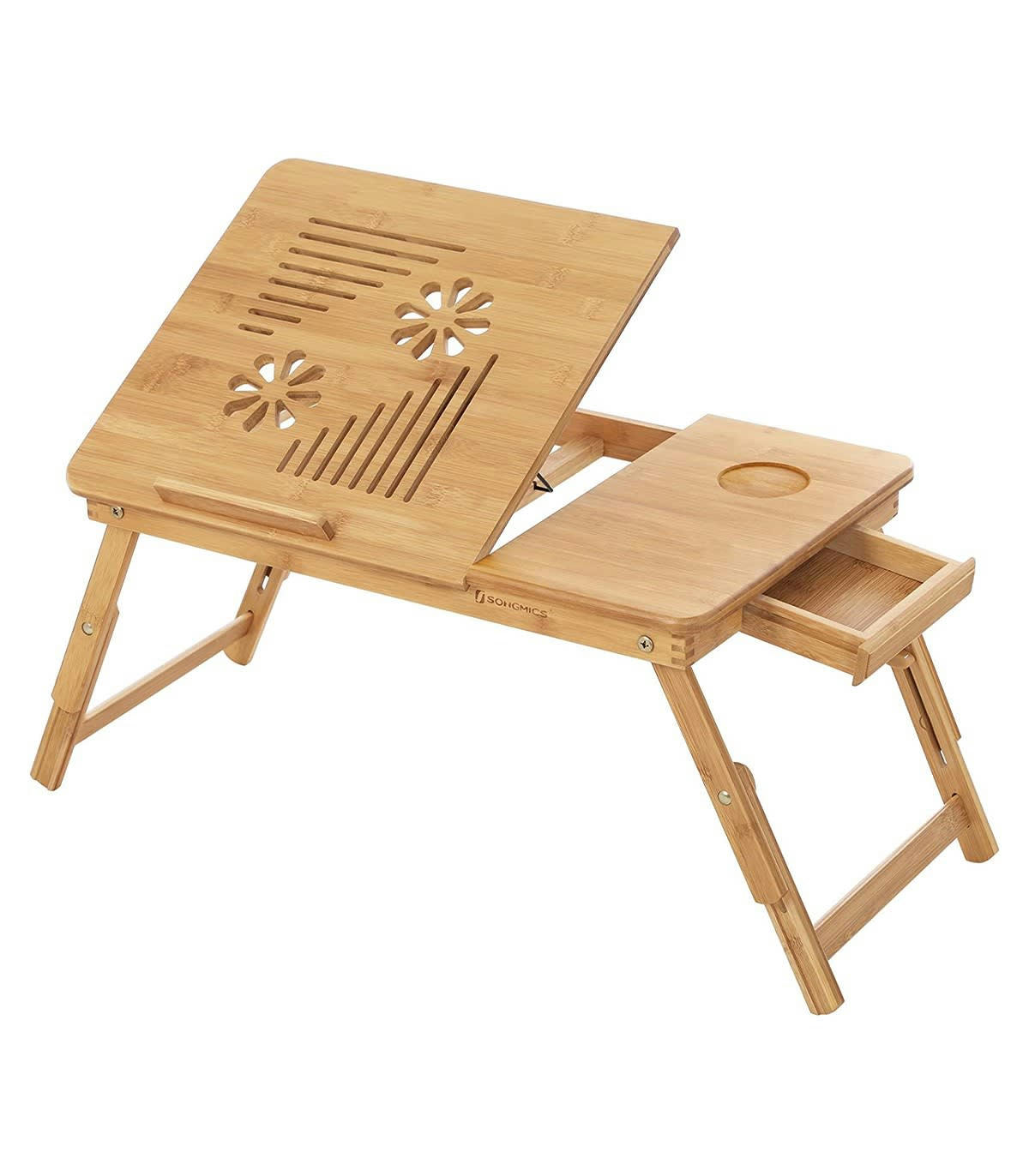 - Table de lit pliable en bambou inclinable - L55 cm