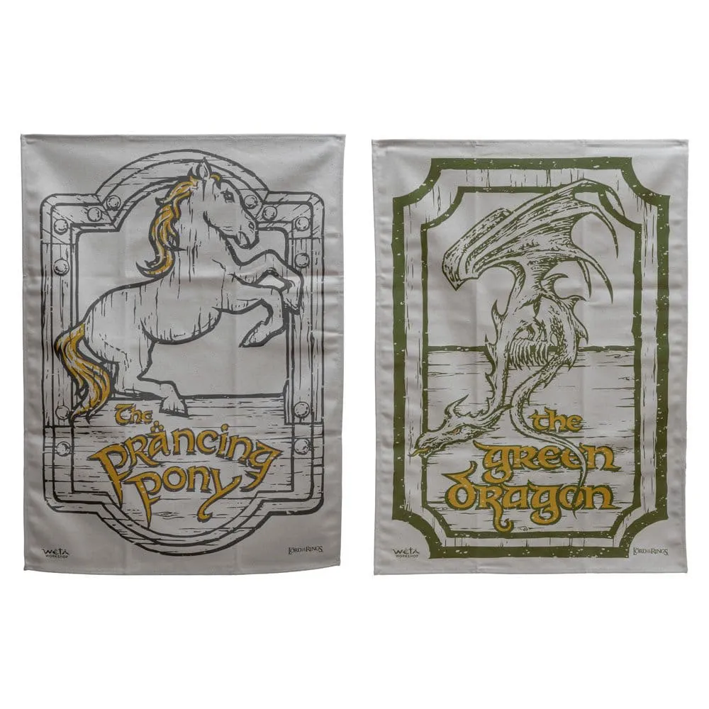Weta Workshop The Lord of the Rings Green Dragon & Prancing Pony towel