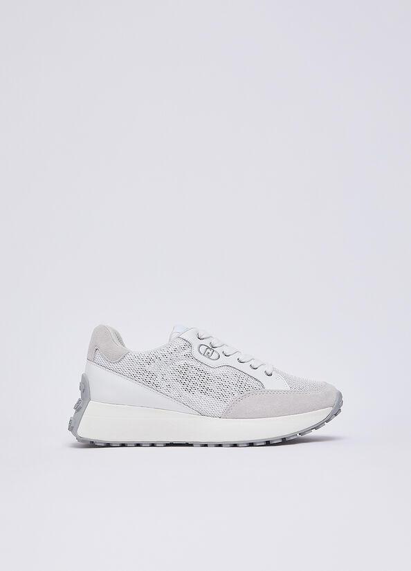 Sneakers in mesh e paillettes