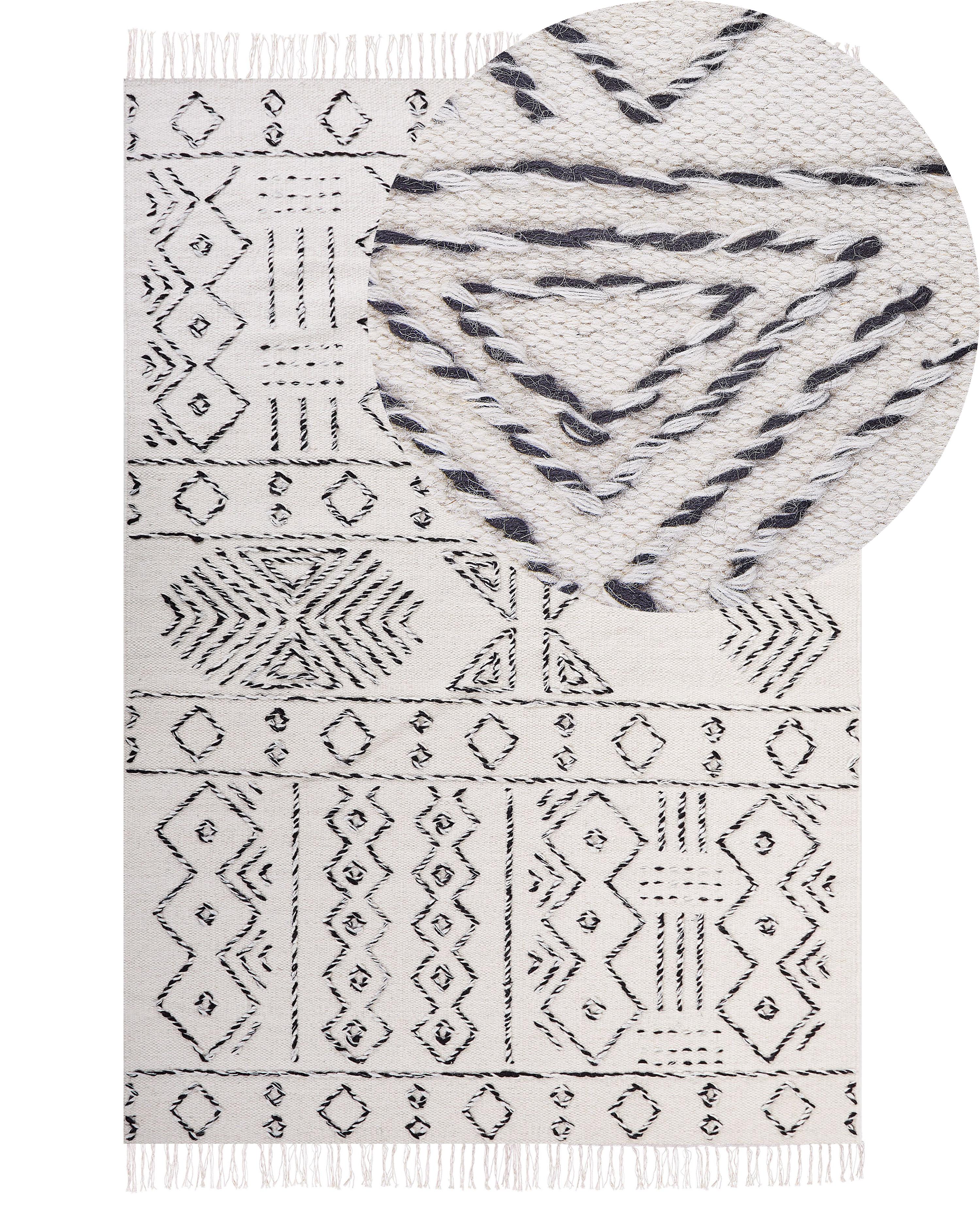 Rug ALKENT White 140 x 200 cm Wool