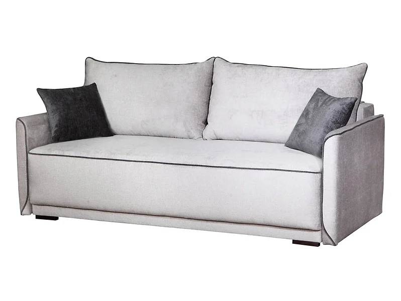 Sofa trzyosobowa Oso rozkładana z pojemnikiem tkanina szara