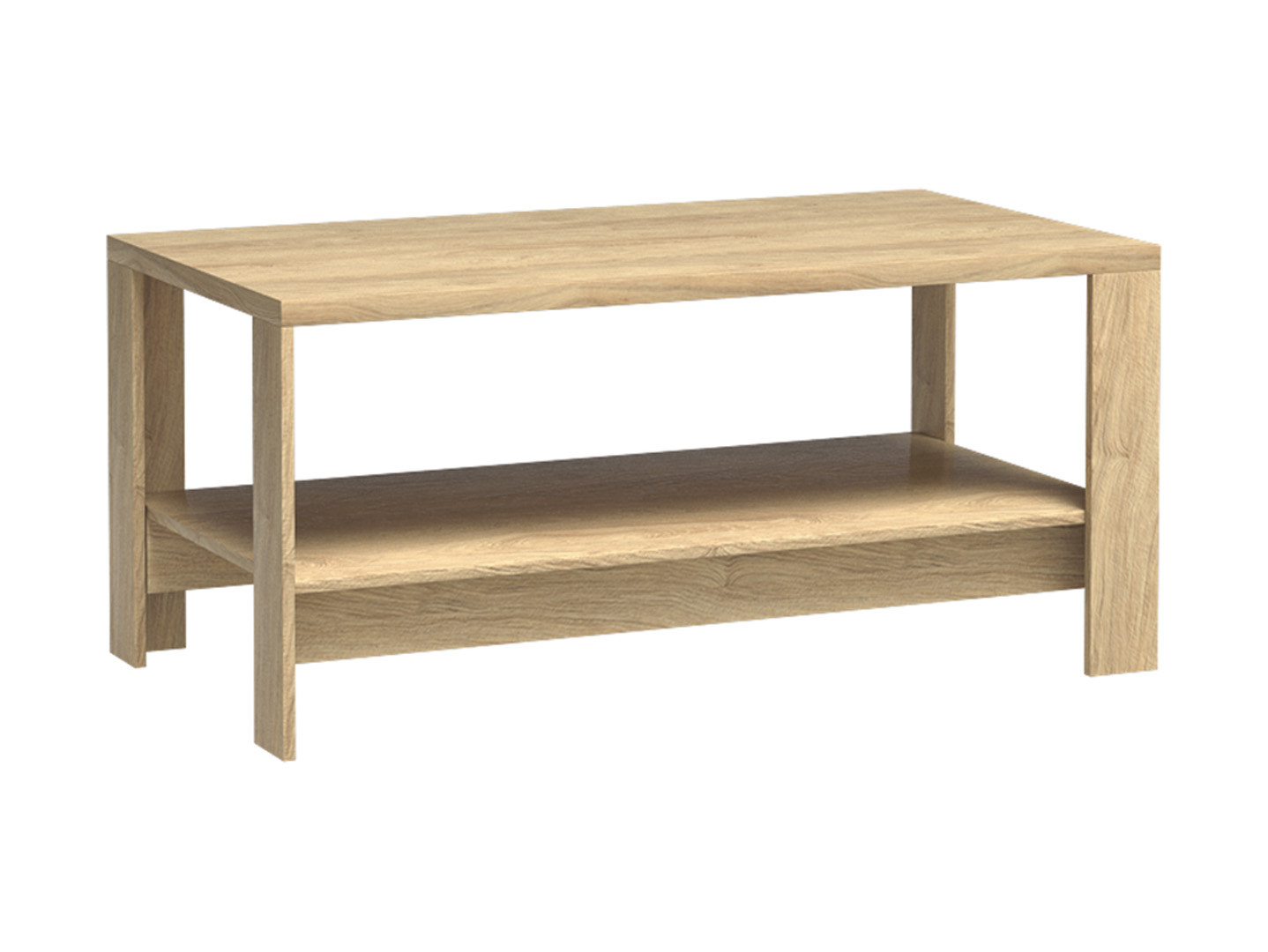 Ława MILAN Hikora 120 x 65 cm z Półką Prostokątna Stylowa Nowoczesna