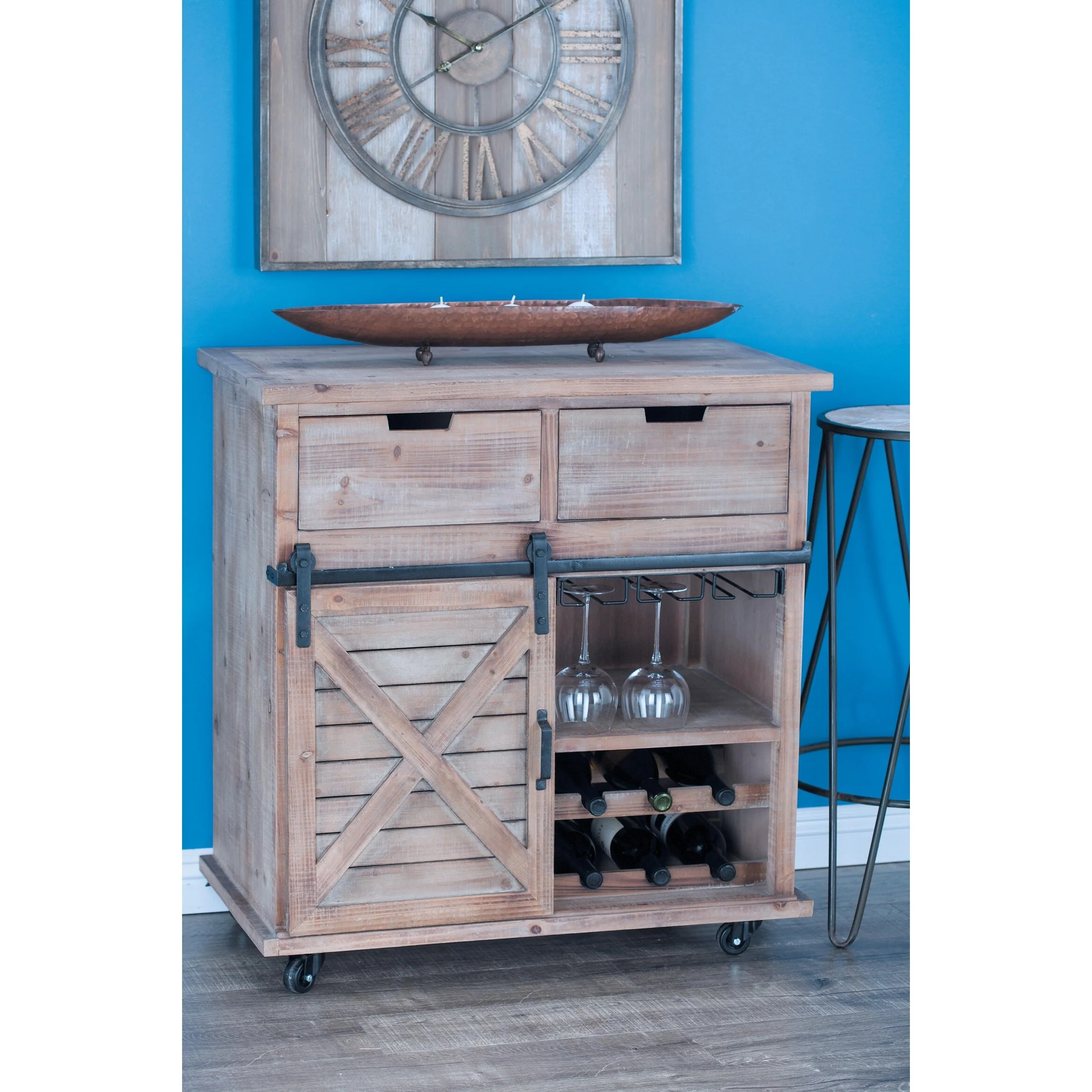 Wood Room Cabinet - Brown - Roche River Decor