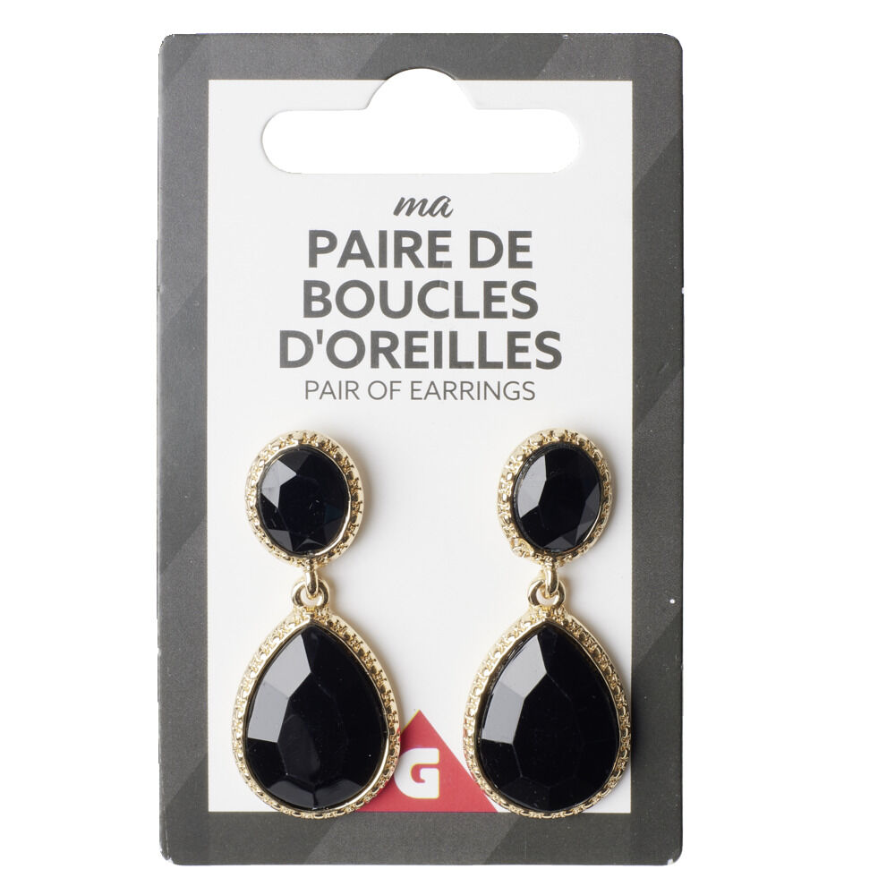 Boucles d'oreilles femme pendantes zinc et acrylique colorées L8cm (3 modèles)