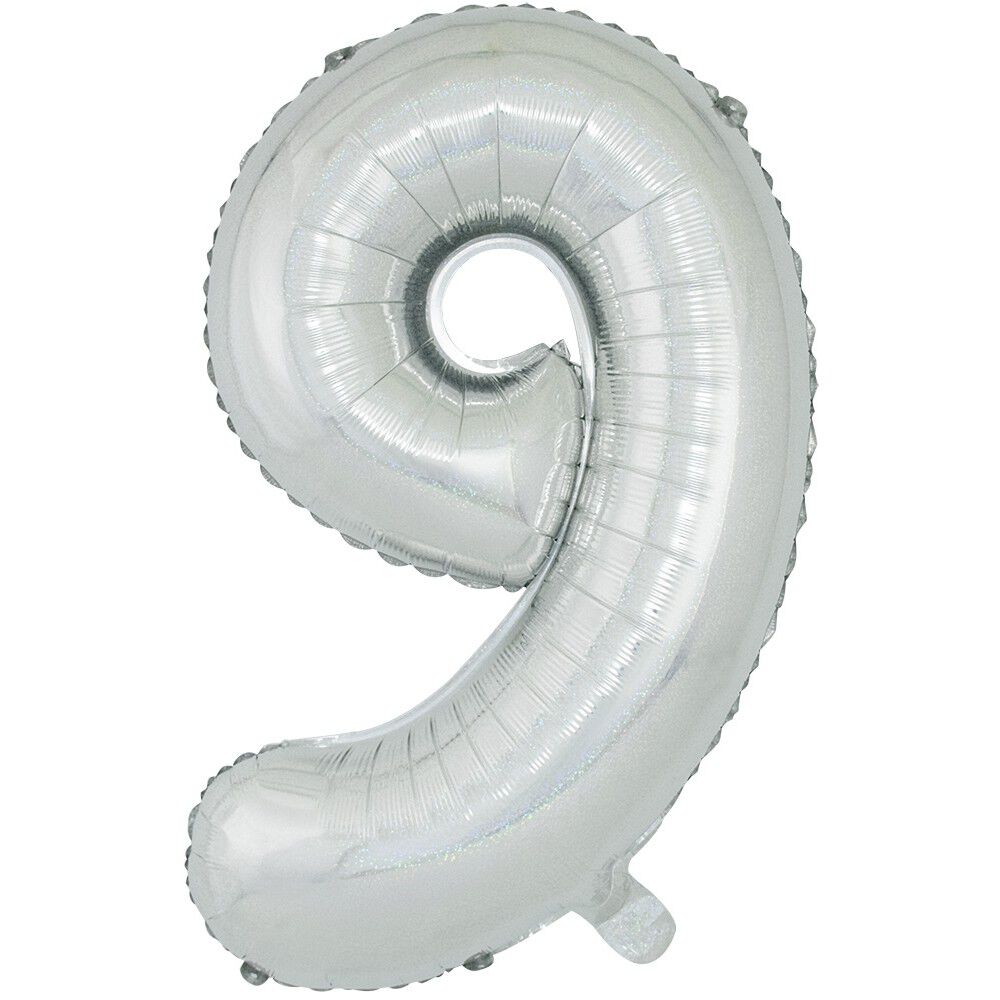 Ballon chiffre 9 en alu doré ou argenté