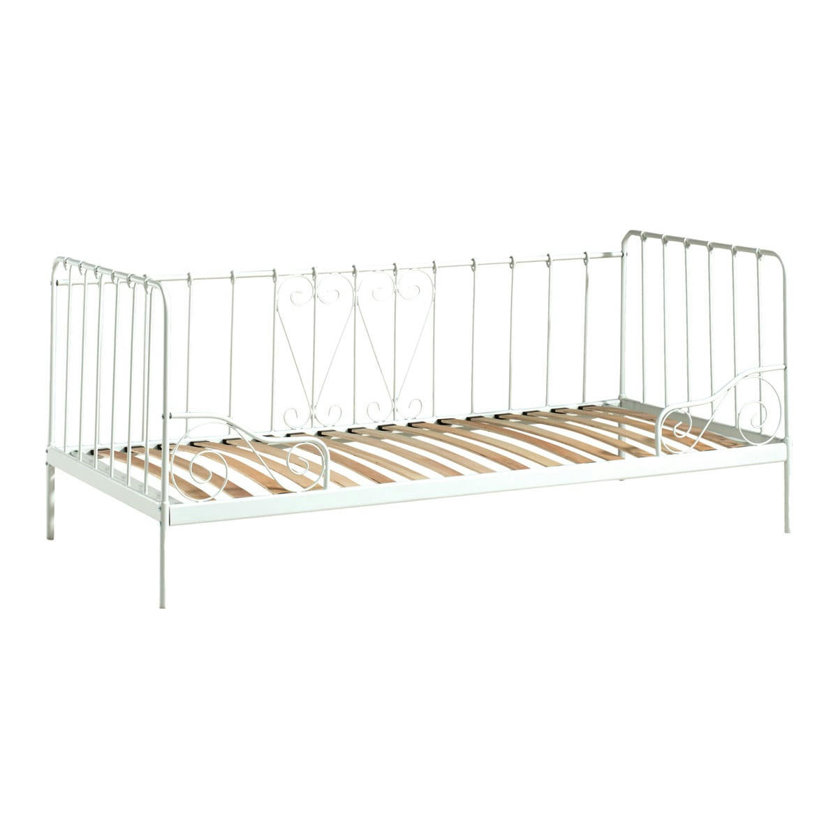 ALICE - Lit capitaine 90x200 sommier inclus blanc