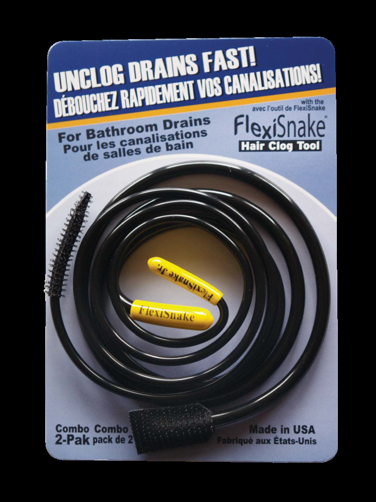 FlexiSnake Hair Clog Tool, 2-pk