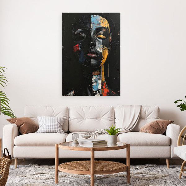 Obraz na płótnie do salonu sypialni, Portret kobiety abstrakcyjny 20x30