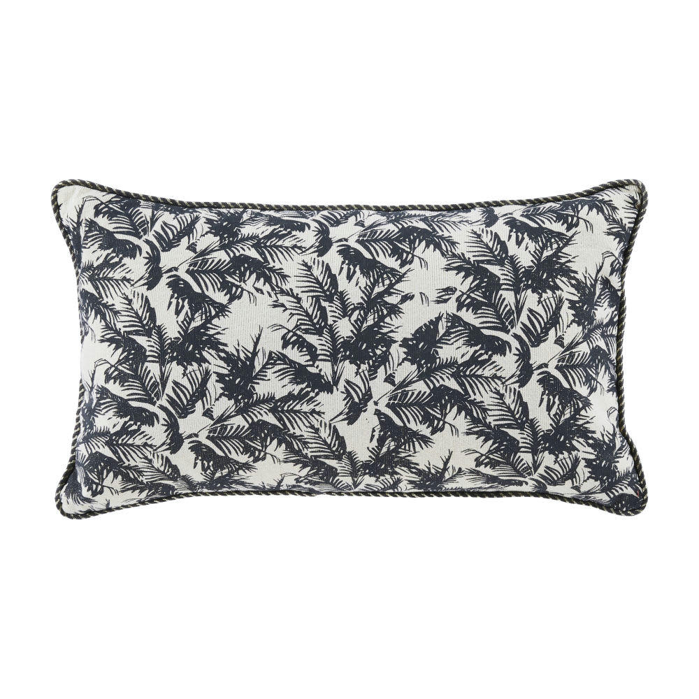 BALLANDE - Coussin en coton beige, noir et doré imprimé à paillettes 30x50