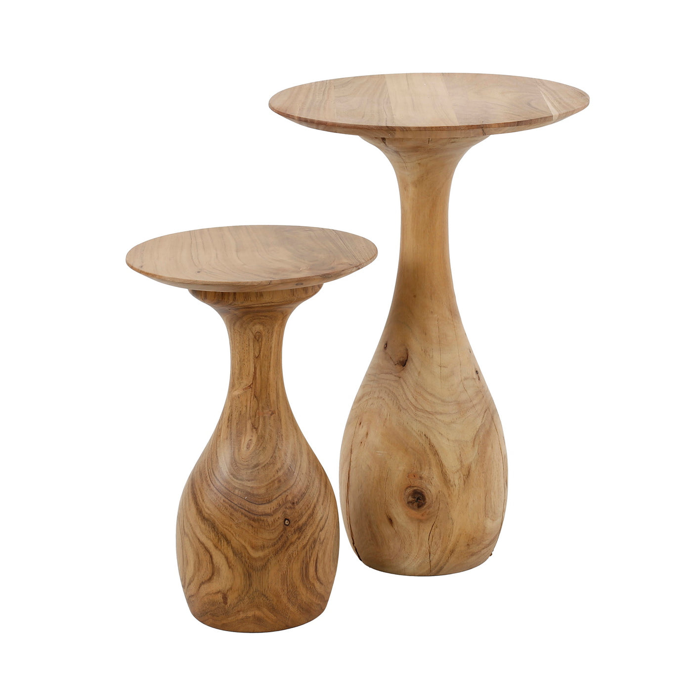 Giga Meubel Bijzettafel Druppel - Naturel - Set van 2 - 40x40x45cm