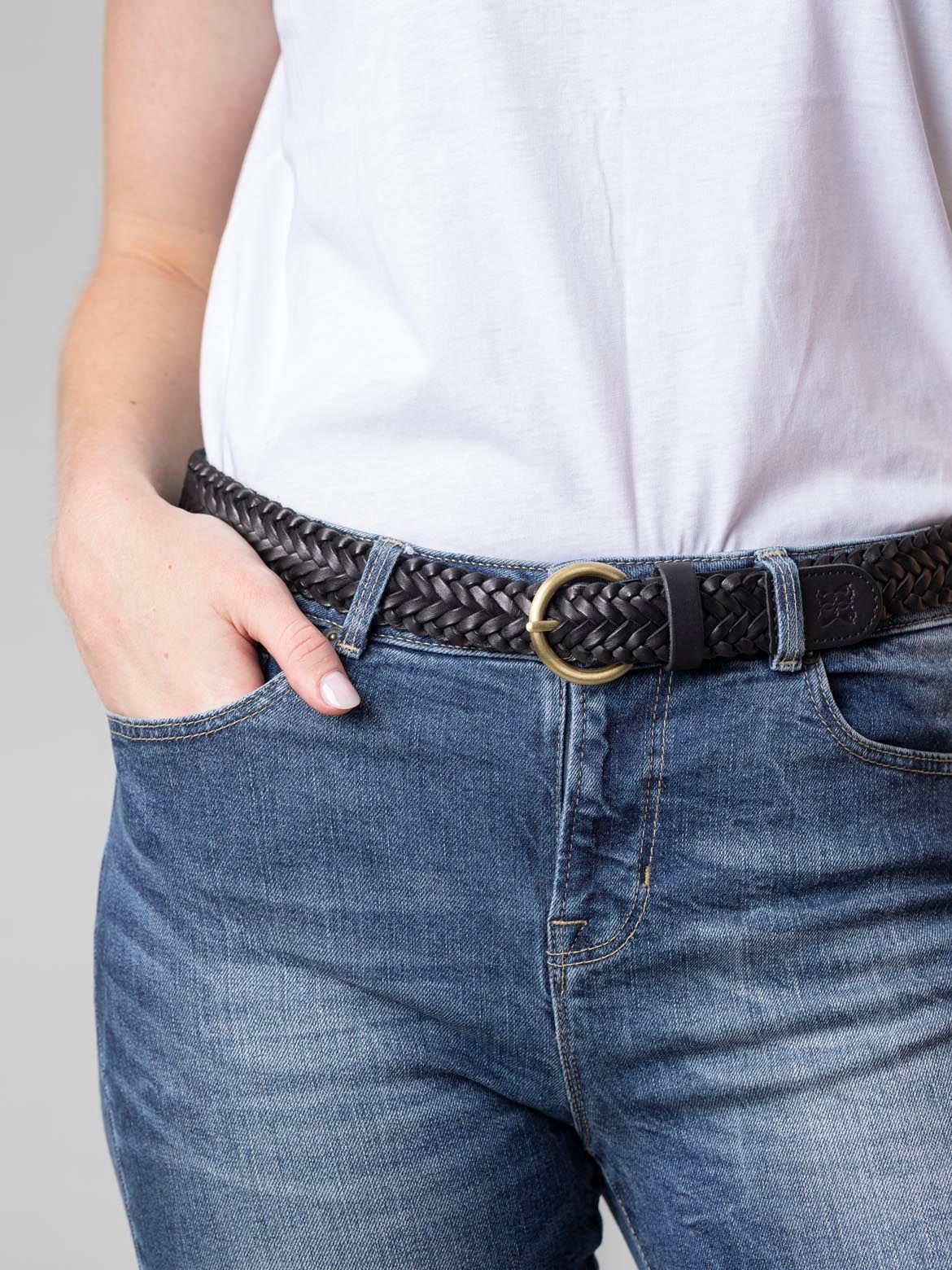 Lakeland Leather Waverton' Leather Woven Belt