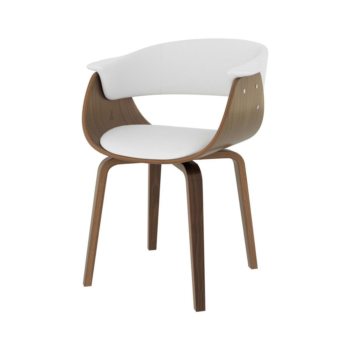 PIADA - Chaise en cuir synthétique blanc