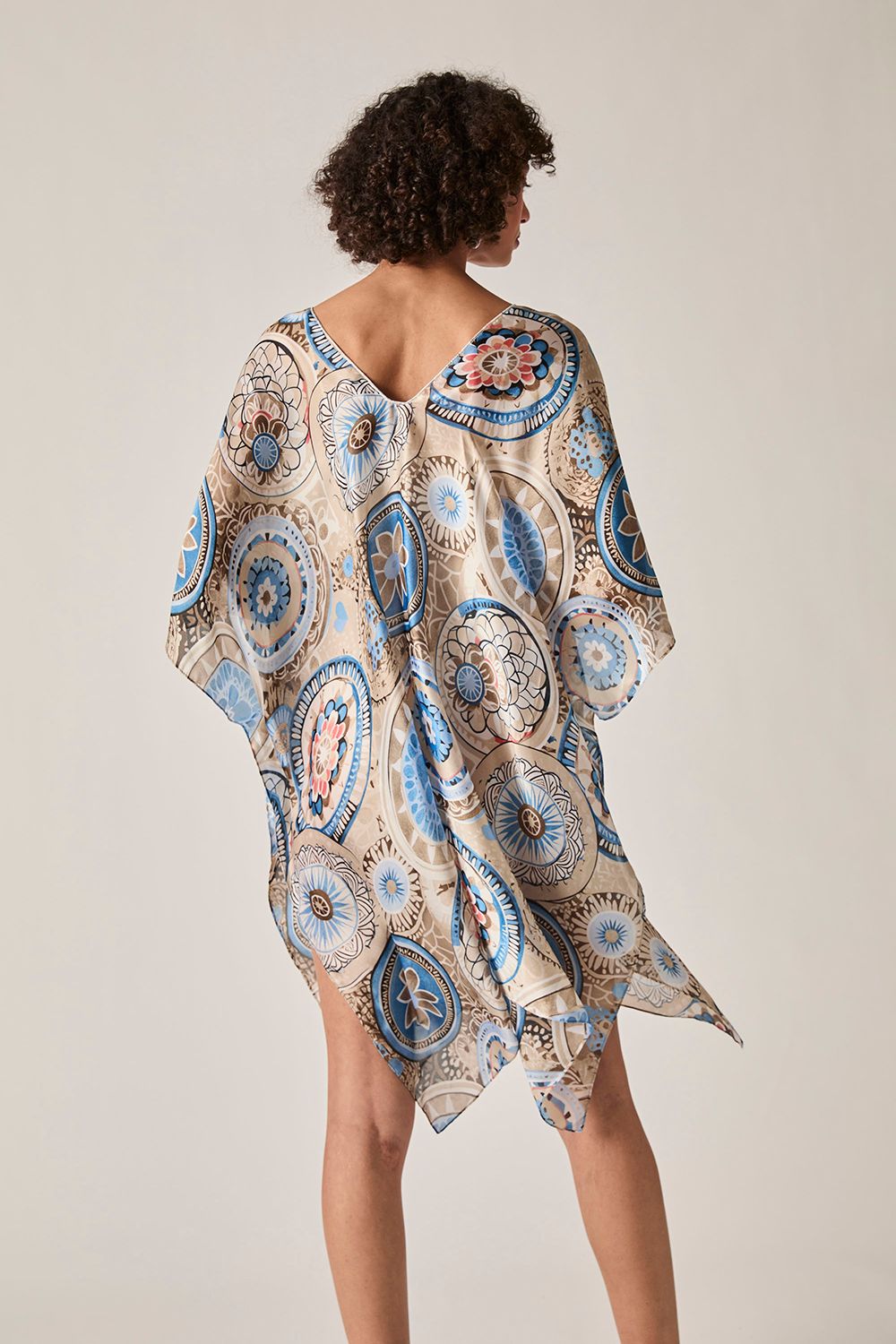 James Lakeland Beige Mandala Print Kaftan