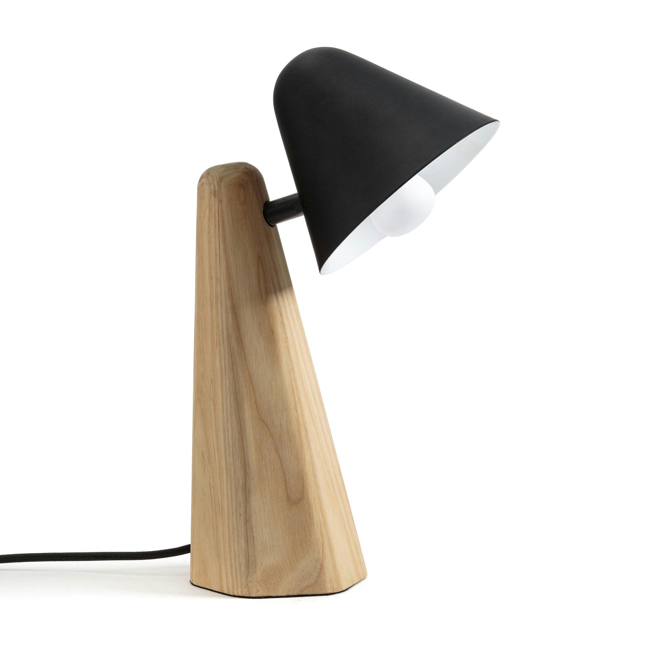 Lampe à poser frêne et métal fer, Cotapi