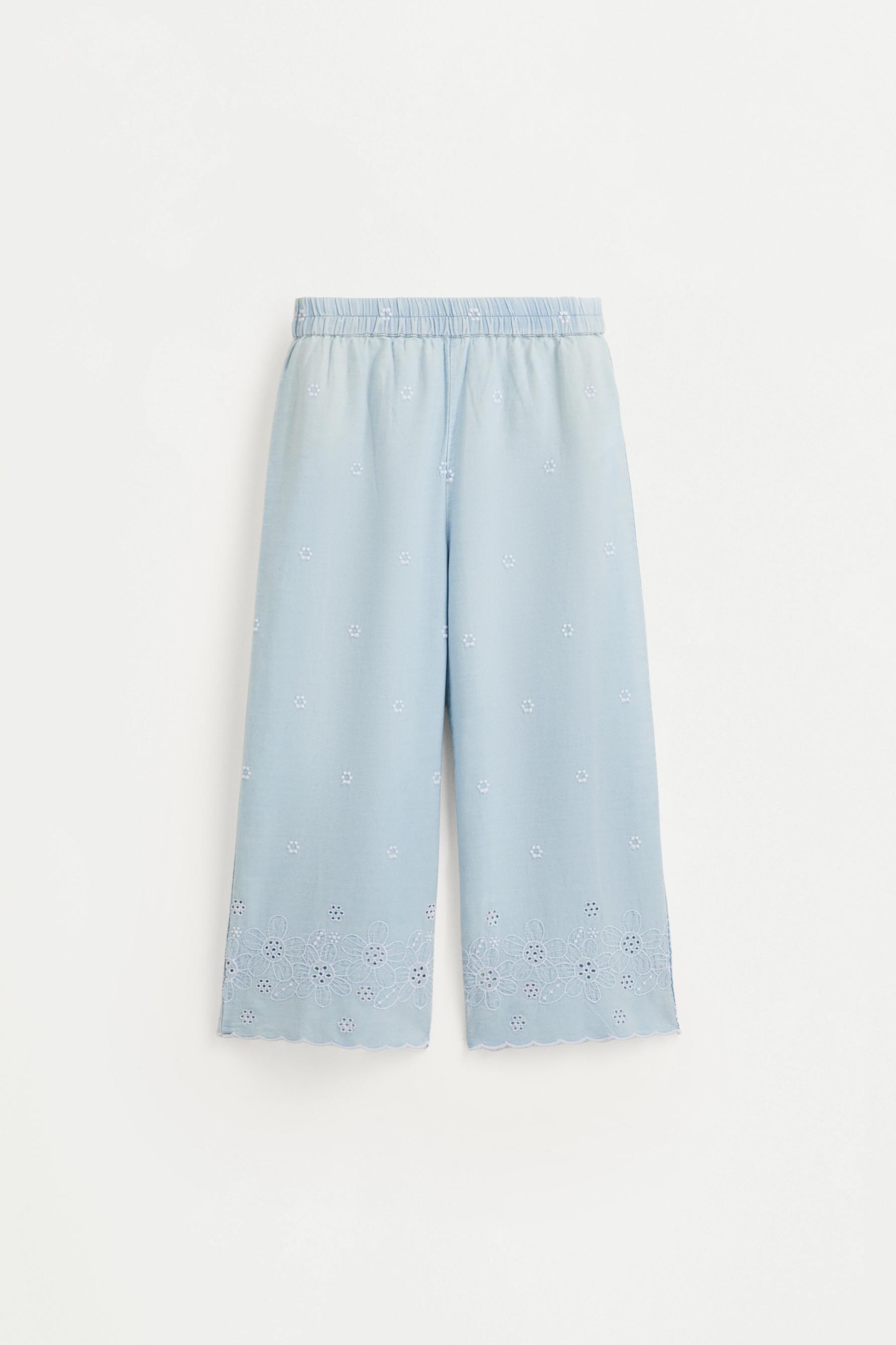 Pantalón denim ligero bordado