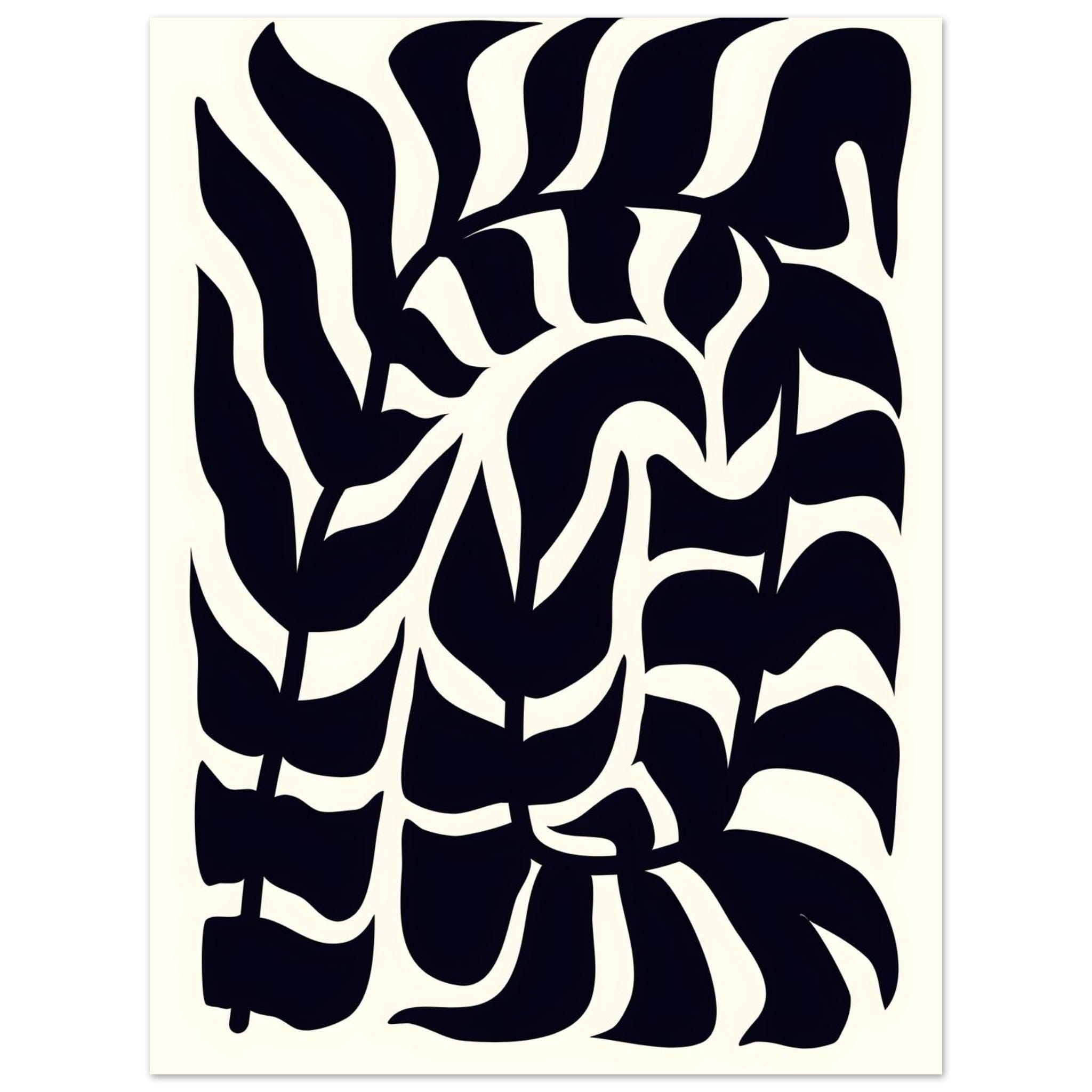 Artfulprints Poster Matisse – Seafoam abstraction  - 30x40 cm - Zwart / Wit