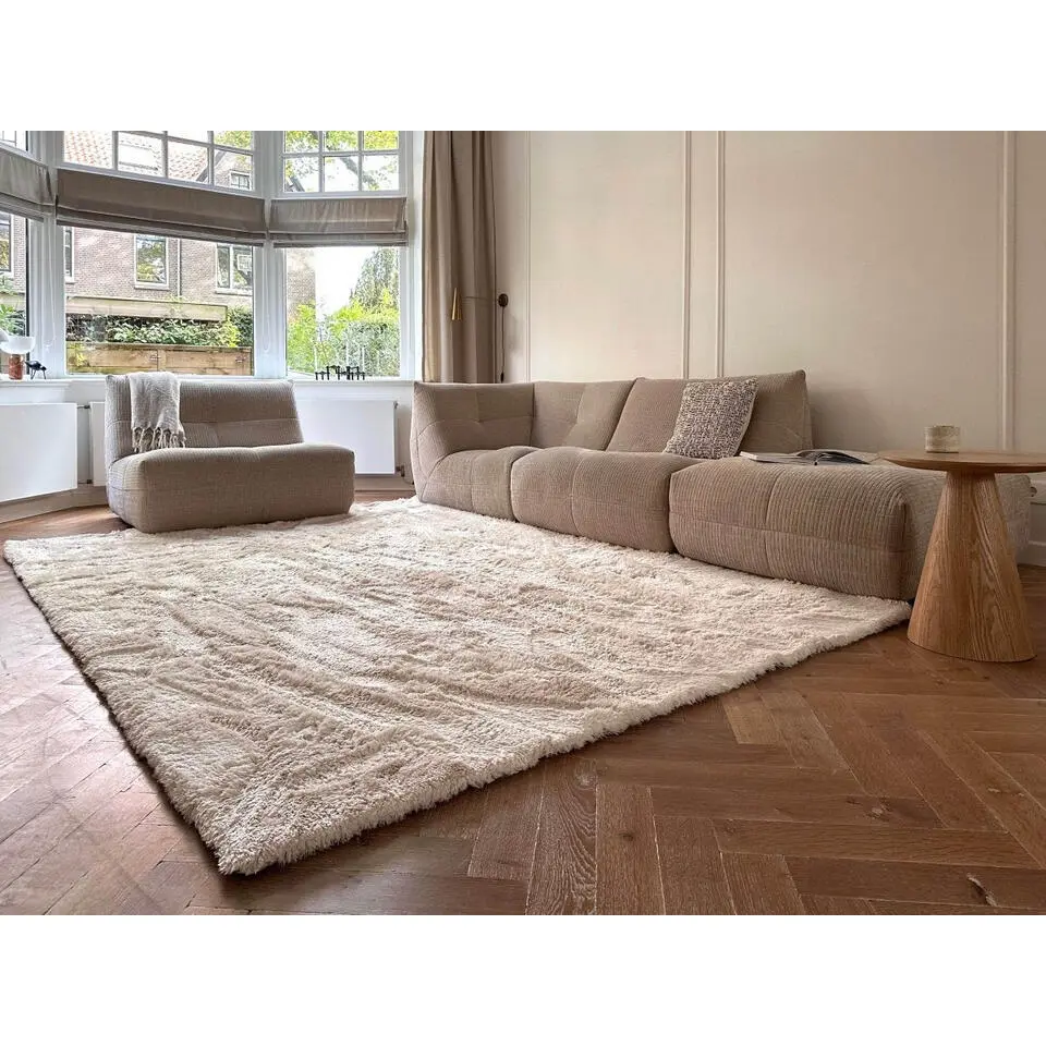 Interieur05 Hoogpolig vloerkleed Odelia beige/wit - 240 x 330 cm