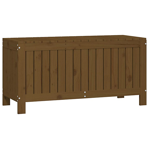 Coffre boîte meuble de jardin rangement bois marron Helloshop26
