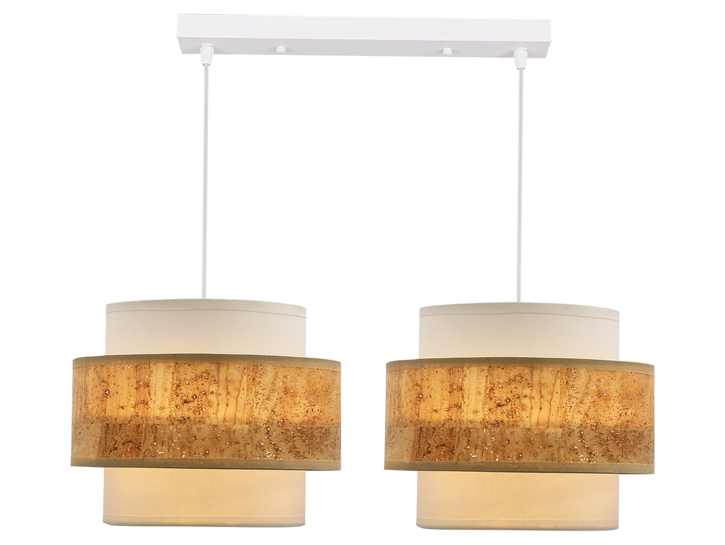 Lampa wisząca Cork 2-punktowa biała