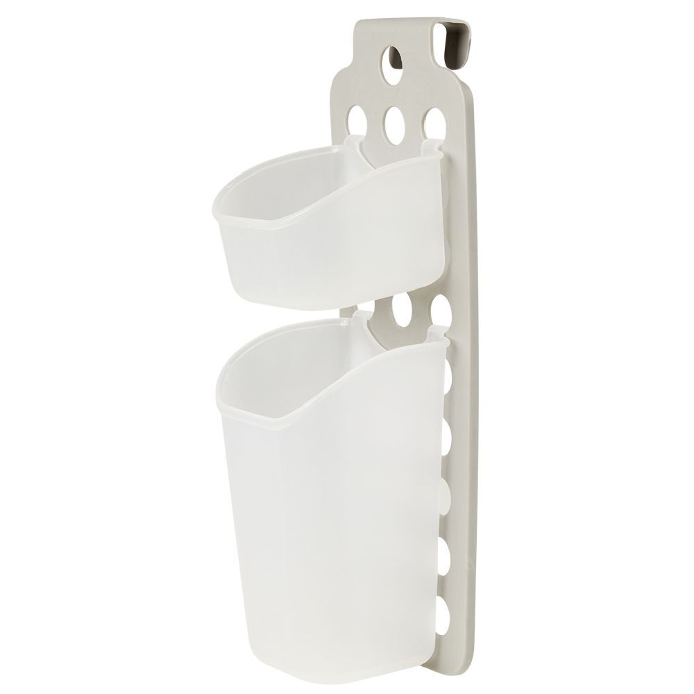 étagère de douche ajustable à suspendre blanc transparent