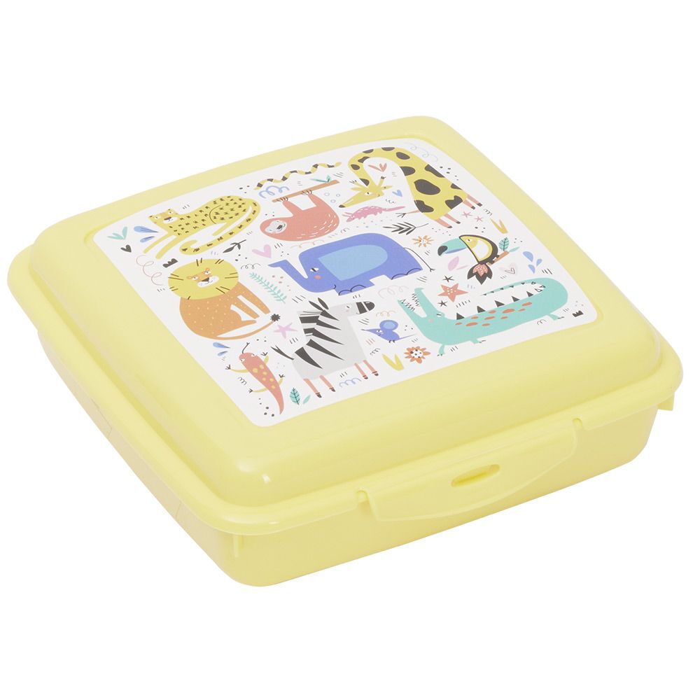 BoÎte à go&ucirc;ter carrée plastique jaune 15x14,5xH5cm