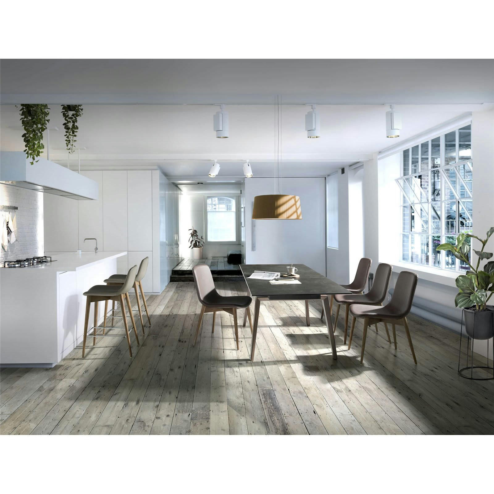 - Chaise Tissu Marron H. assise 44 cm