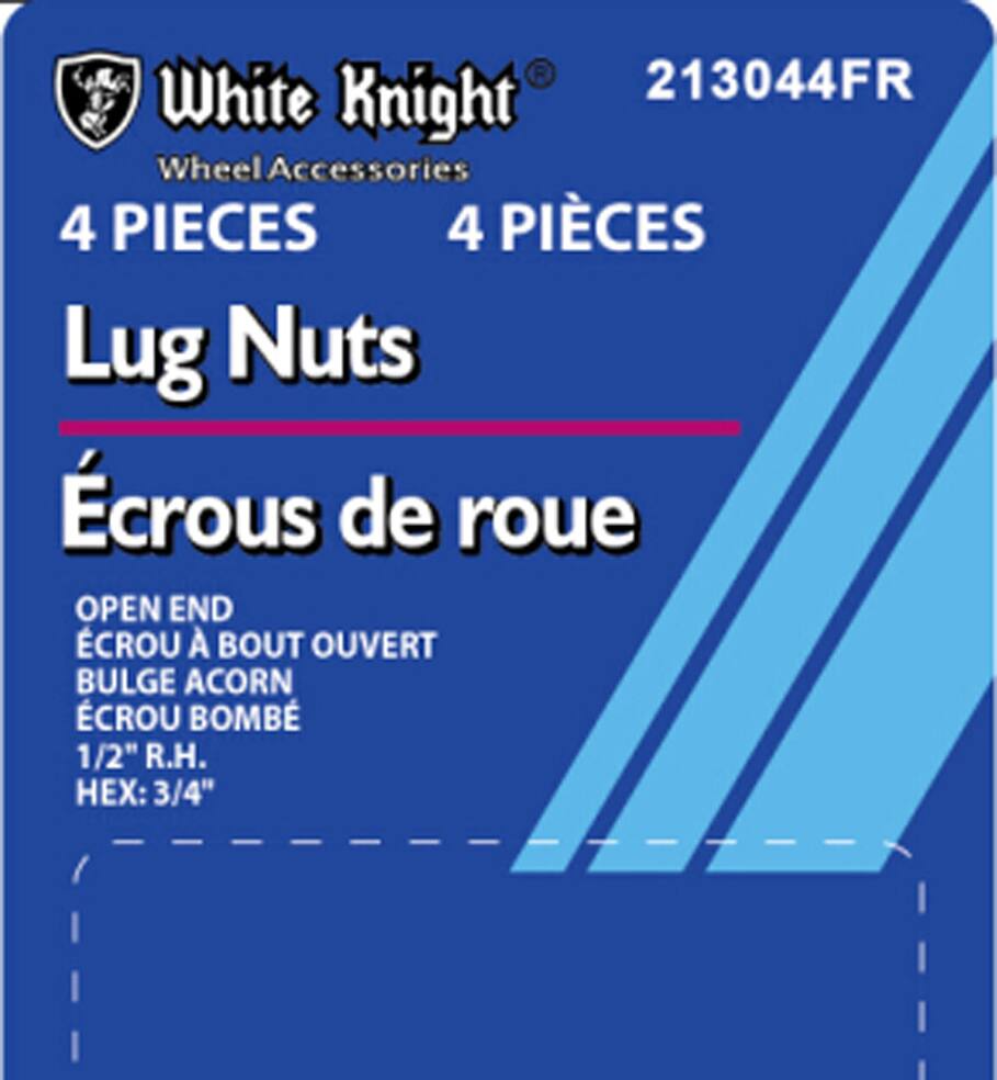White Knight Open End Bulge Acorn Lug Nut, 1/2-in