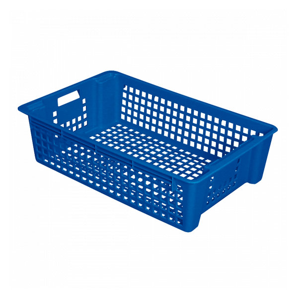 Caisse ajourée empilable emboîtable 600 x 380 x 155 mm 28 L - bleu