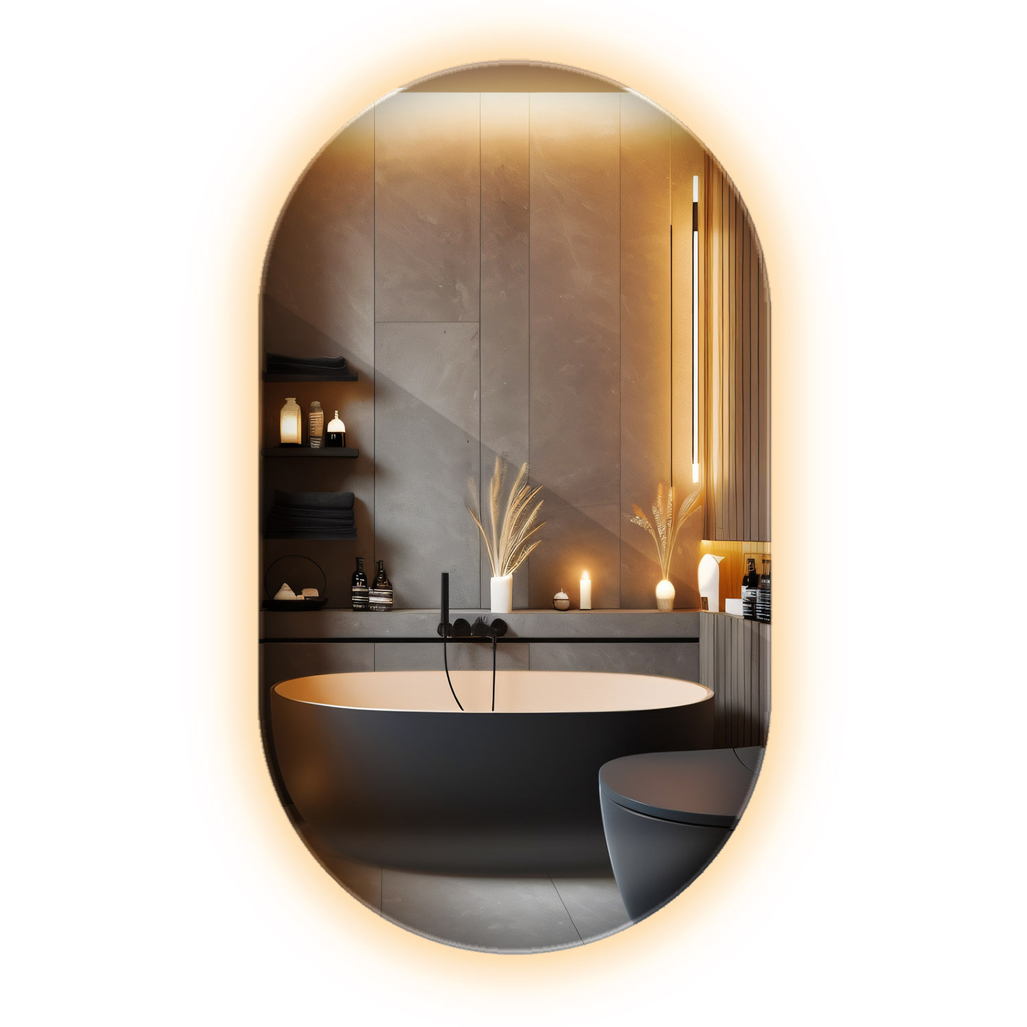Lustro LED Wallfluent 40 x 70 cm do łazienki ciepła barwa światła