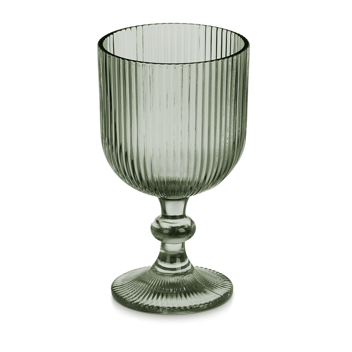 Copo de água riscas verde com pé 37cl
