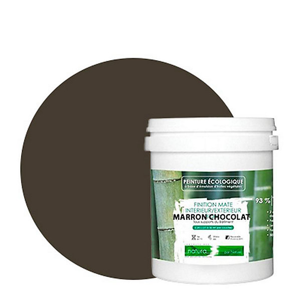 Marron Chocolat Peinture interieur exterieur aspect mat Natura - Marron Chocolat - 1L