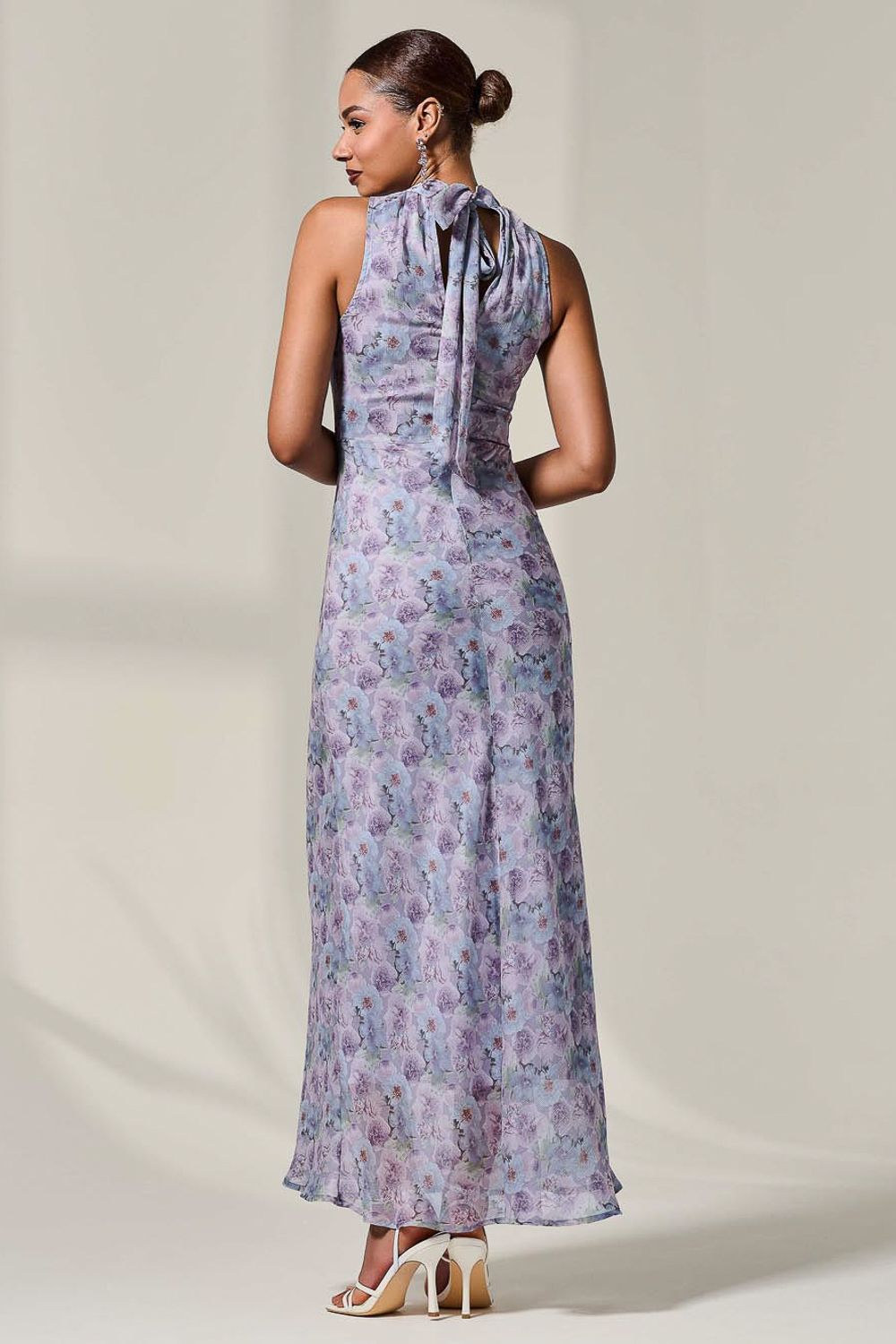 Jolie Moi Chiffon Halter Neck Maxi Dress
