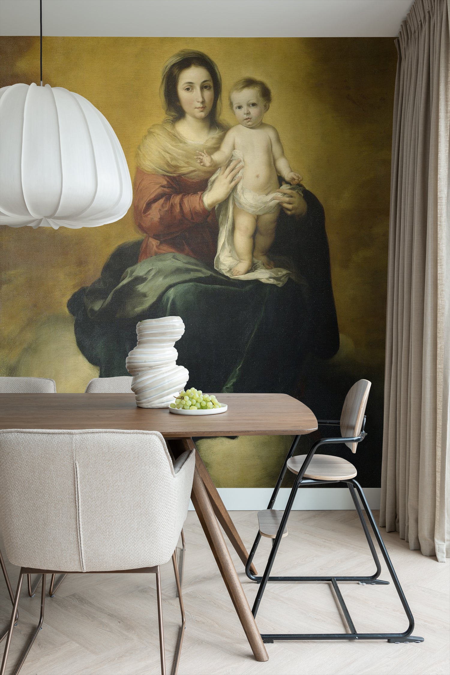 Sanders & Sanders fotobehang Maria met Kind van Bartolomé Esteban Murillo bruin 200 x 279 cm 950069