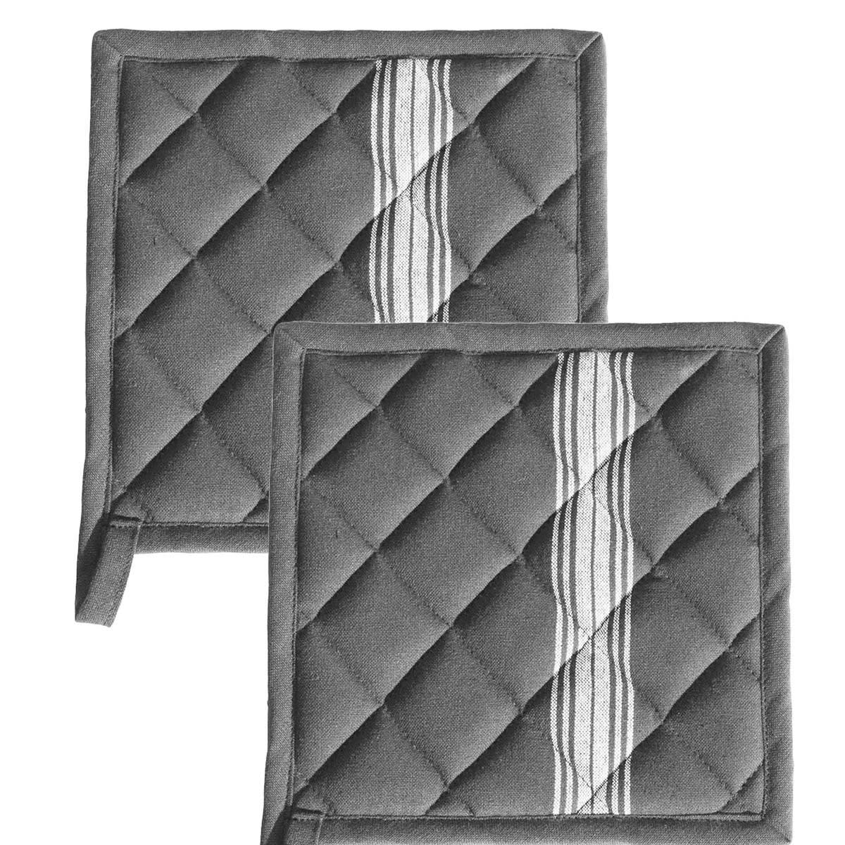 SKANDLIFE - Lot de 2 maniques de cuisine  silver gris 20x20 cm