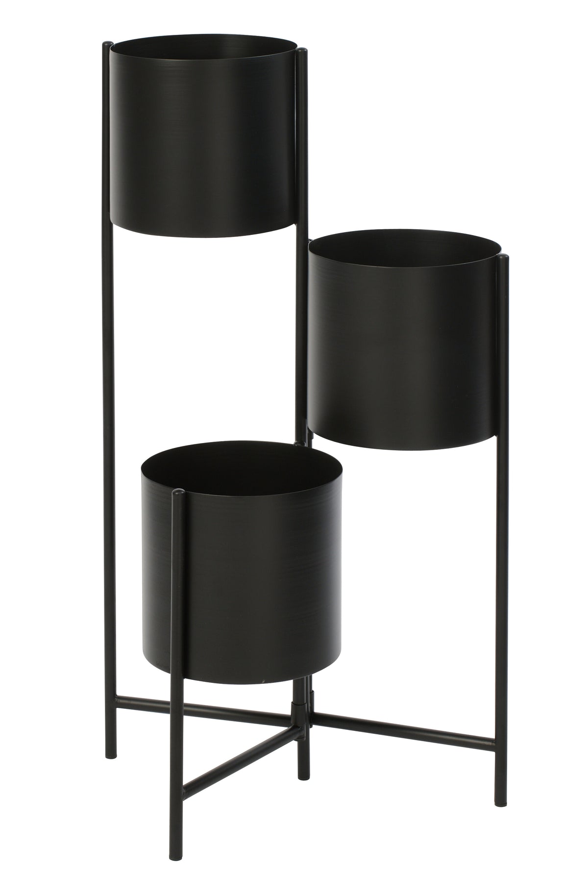 J-Line bloempot 3 Pots - ijzer - zwart