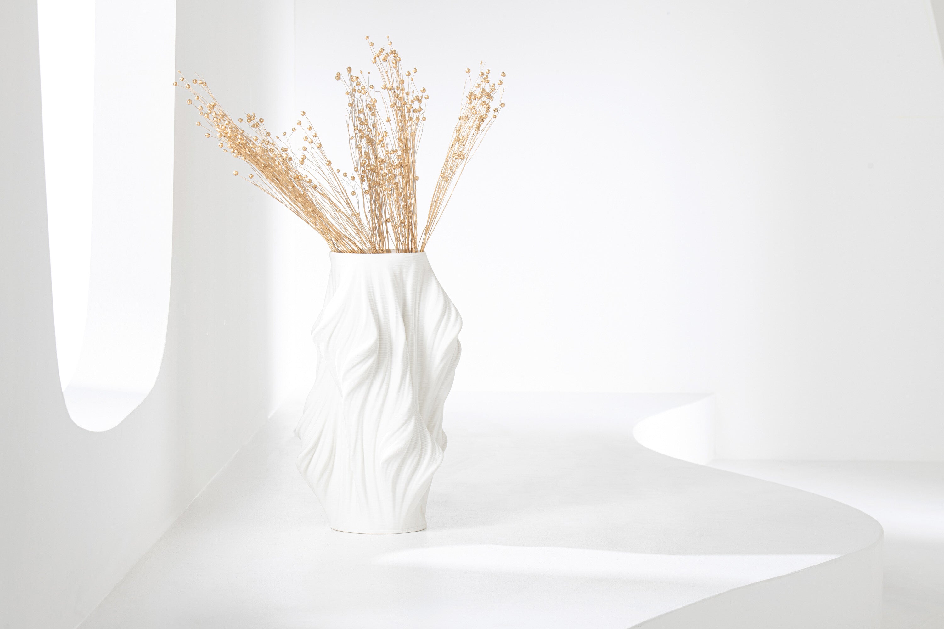 J-Line vaas 3D Print Onregelmatig - porselein - wit