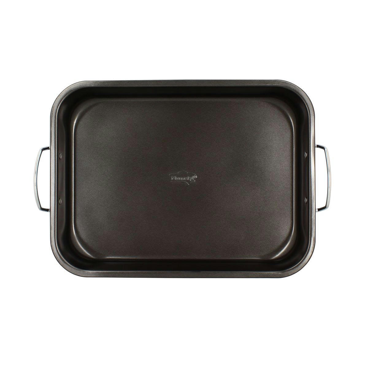 AMANDINE - Plat rôtisserie avec grille en acier carbone 43,5 x 29cm