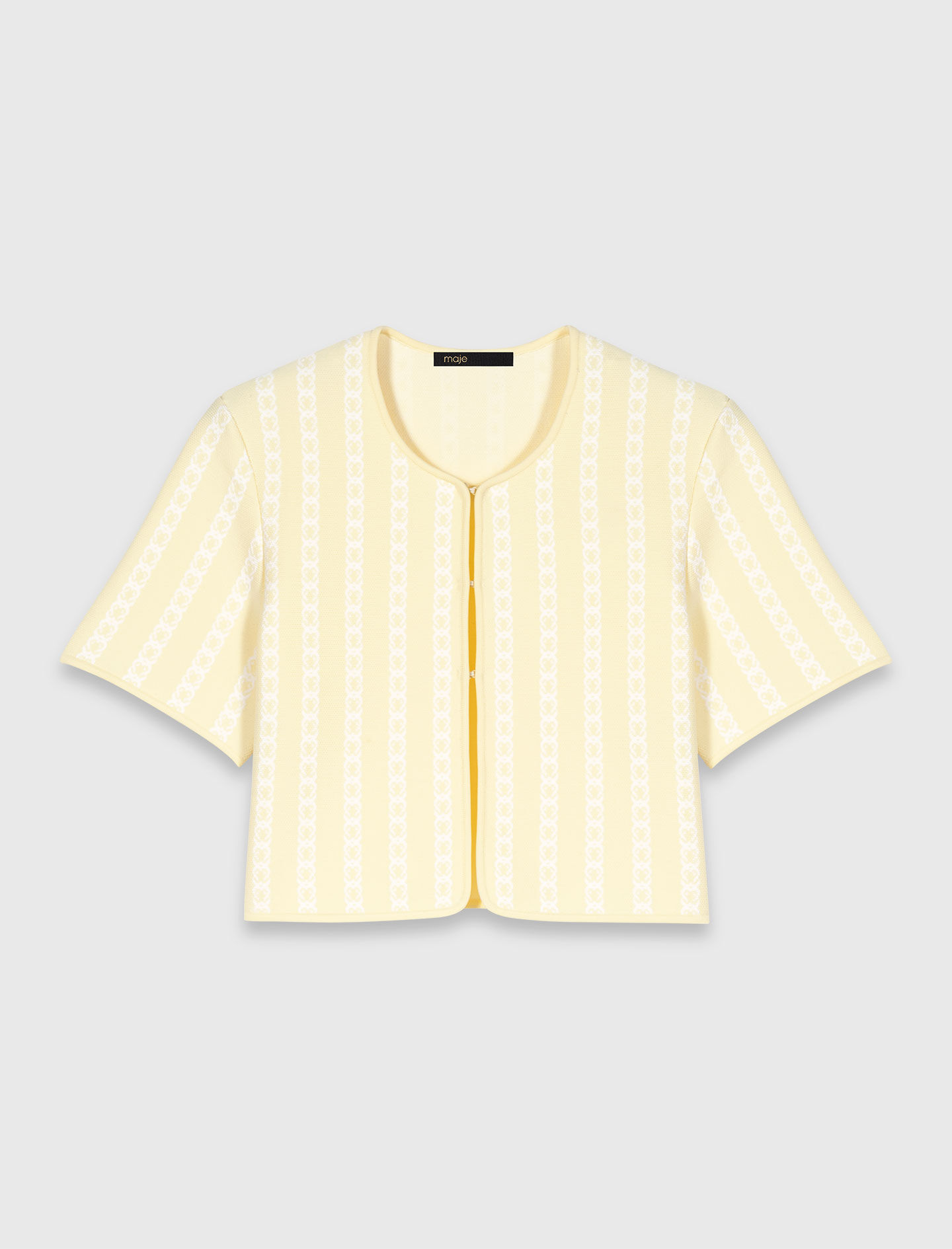 Cardigan court en maille jacquard