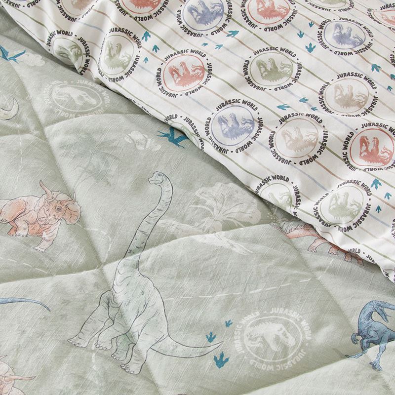 Universal Jurassic World Khaki Quilted Quilt Cover Set