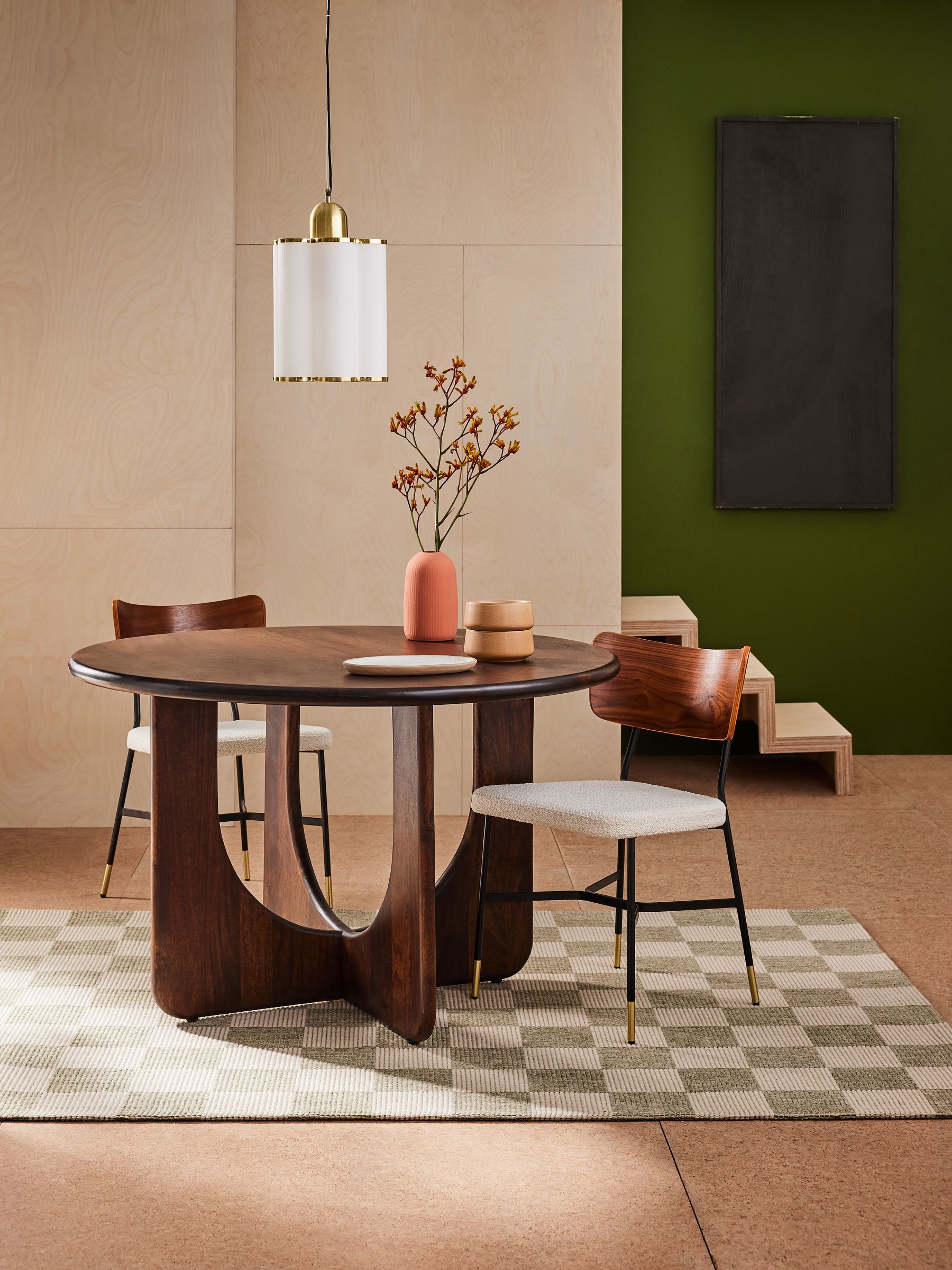Arlo 4 Seater Round Dining Table in Dark Mango Wood