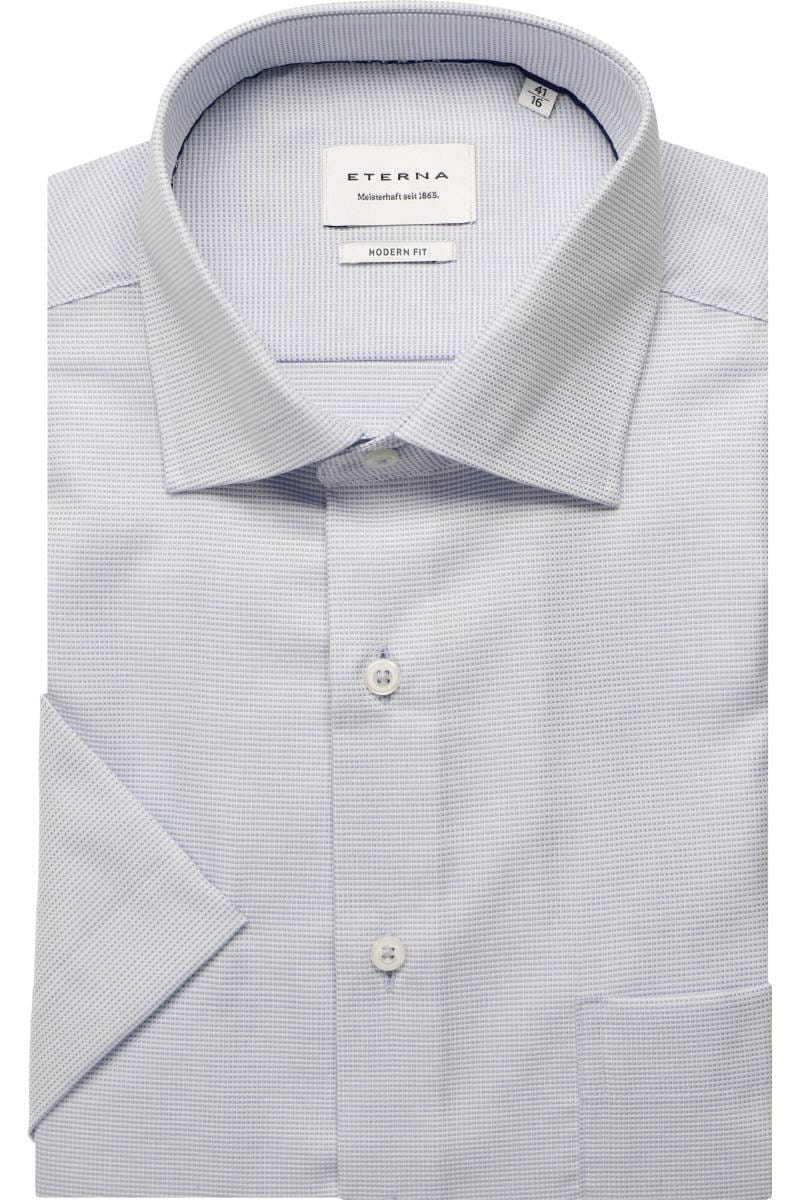 ETERNA Modern Fit Hemd mittelblau, Strukturiert
