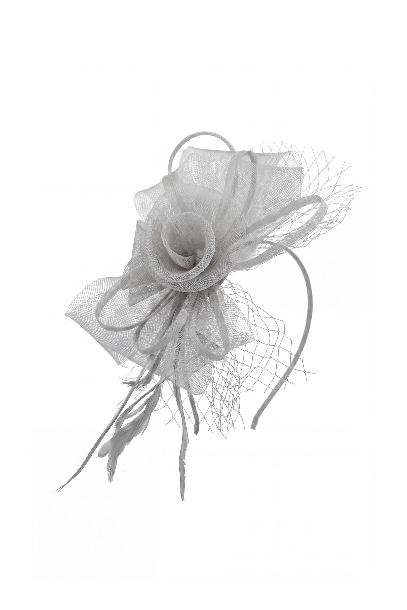 Vellin Double Flower Gauze Feather Fascinator Headband
