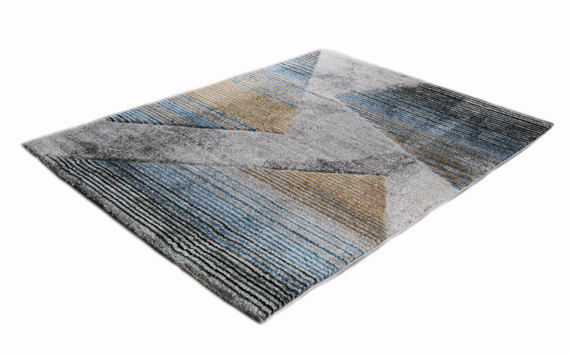 Dywan Diamond New 3D Geometria turkusowo-złota 80x 140