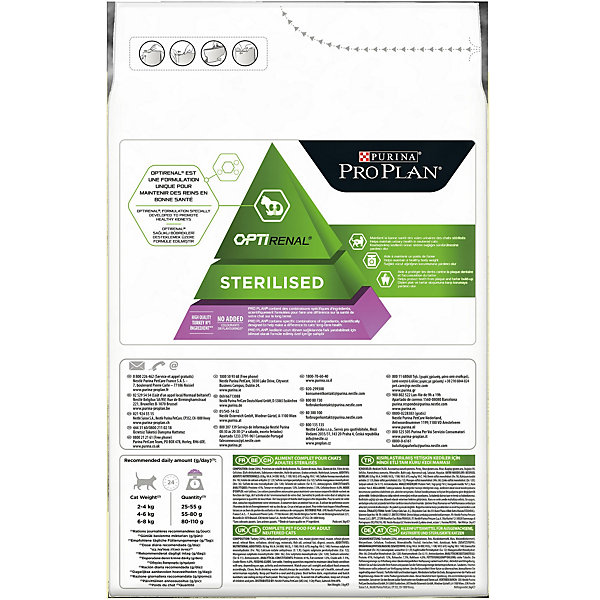 Croquettes pour chat stérilisé Pro Plan Sterilised Adult Optirenal riche en dinde 3kg