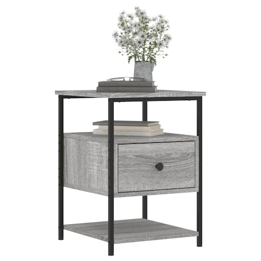 NNEVL Bedside Cabinets 2 pcs Grey Sonoma 40x42x56 cm Engineered Wood