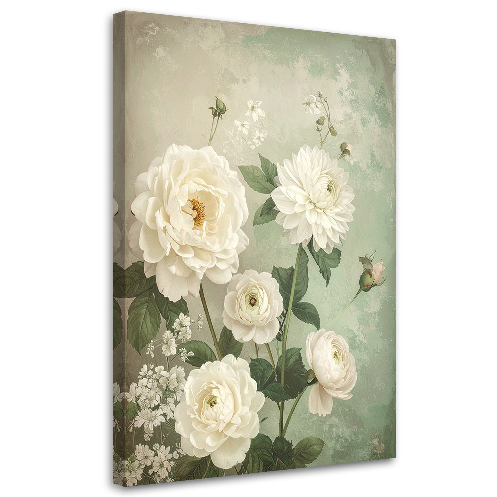 Obraz do salonu sypialni biura, Kwiaty w stylu shabby chic bukiet 20x30