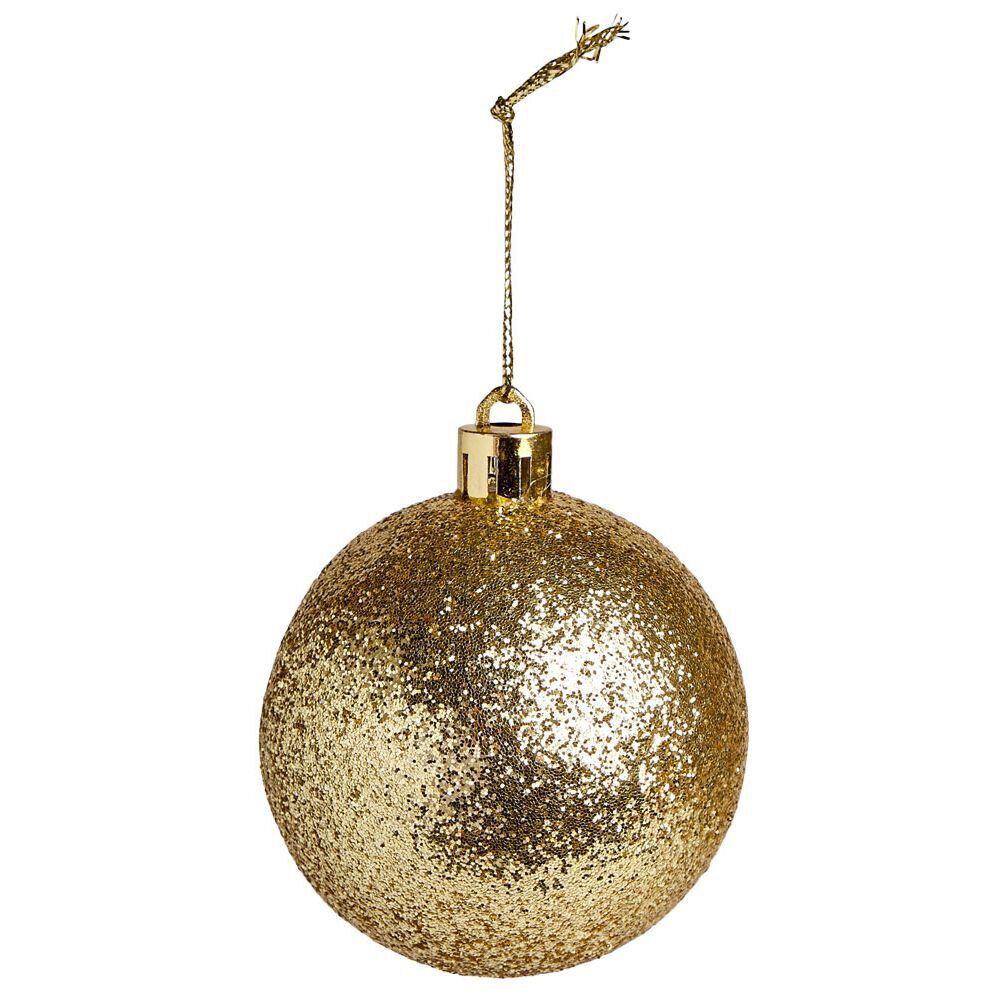 Boule de No&euml;l paillette doré Ø6cm x3